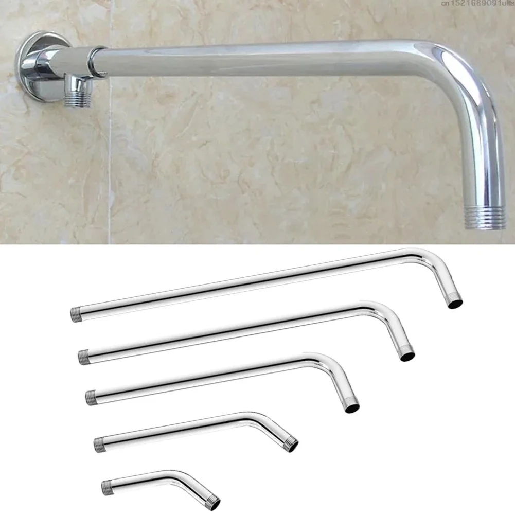 1PC Shower Head Extension Arm Wall Mounted Tube Rainfall Shower Tube Extend Pipe Water-saving Faucet Regulator Stainless Steel thumbnail 2