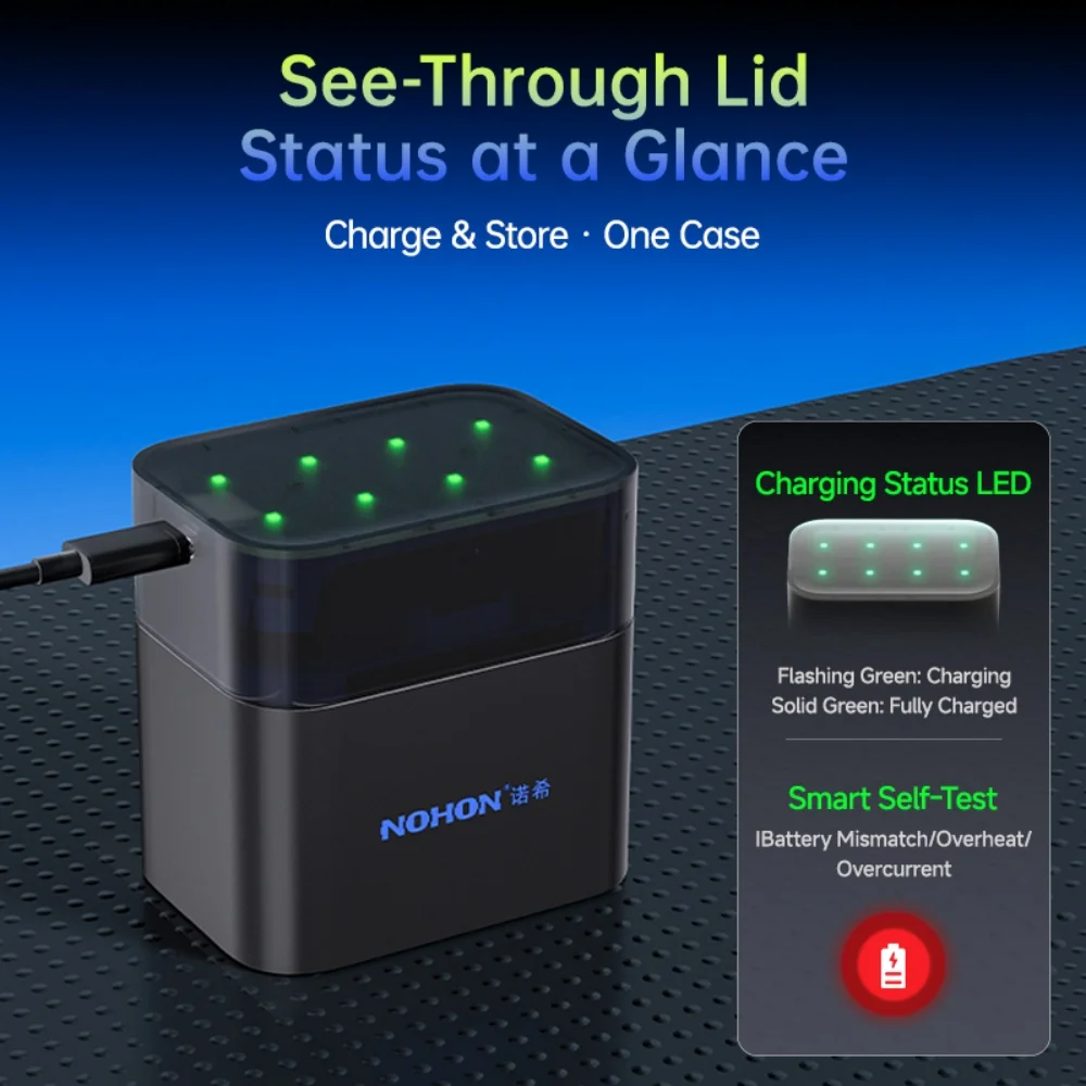 NOHON AA/AAA Rechargeable Batteries 1.5V Mix Kit for Toy Game Console Mouse Remote Control Doorbell Blood Pressure Monitor thumbnail 6