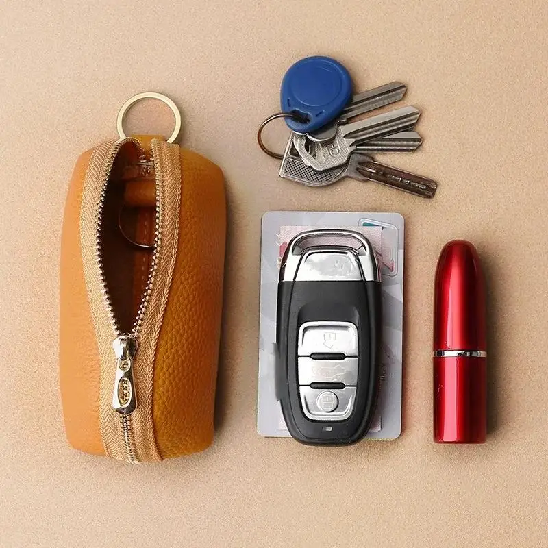 PU Leather Car Key Case Men Women Wallets Housekeeping Keys Covers Zipper Storage Pouch Card Bags thumbnail 3