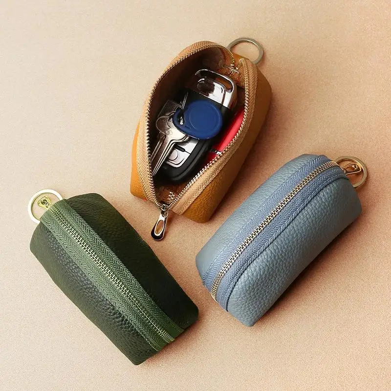PU Leather Car Key Case Men Women Wallets Housekeeping Keys Covers Zipper Storage Pouch Card Bags thumbnail 2