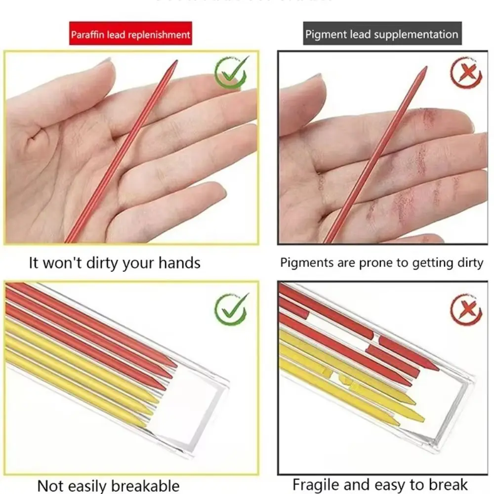 2.8mm Mechanical Pencil Deep Hole Marking Long Head Solid Carpenter Pencil Metal Built-in Sharpener Woodworking Deep-hole Marker thumbnail 2