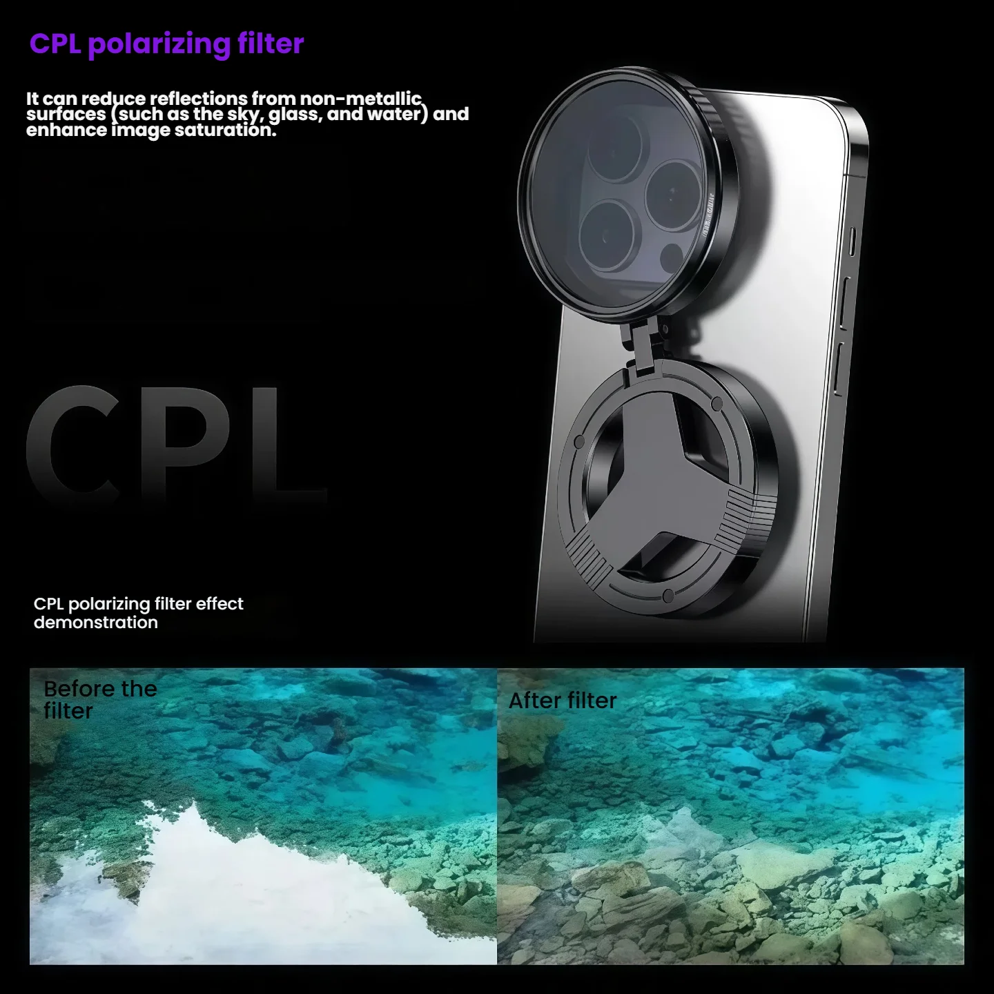 Magnetic Phone CPL Magnetic Anti-Glare Polarizing Lens Optical Coating Starry HD Photography Filter Polarizer thumbnail 4