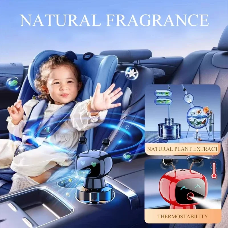 Car Air Freshener AI Rechargeable Car Aroma Diffuser Smart Eyes 4 Levels Of Adjustable Intelligent Car Diffuser Air Freshener thumbnail 2
