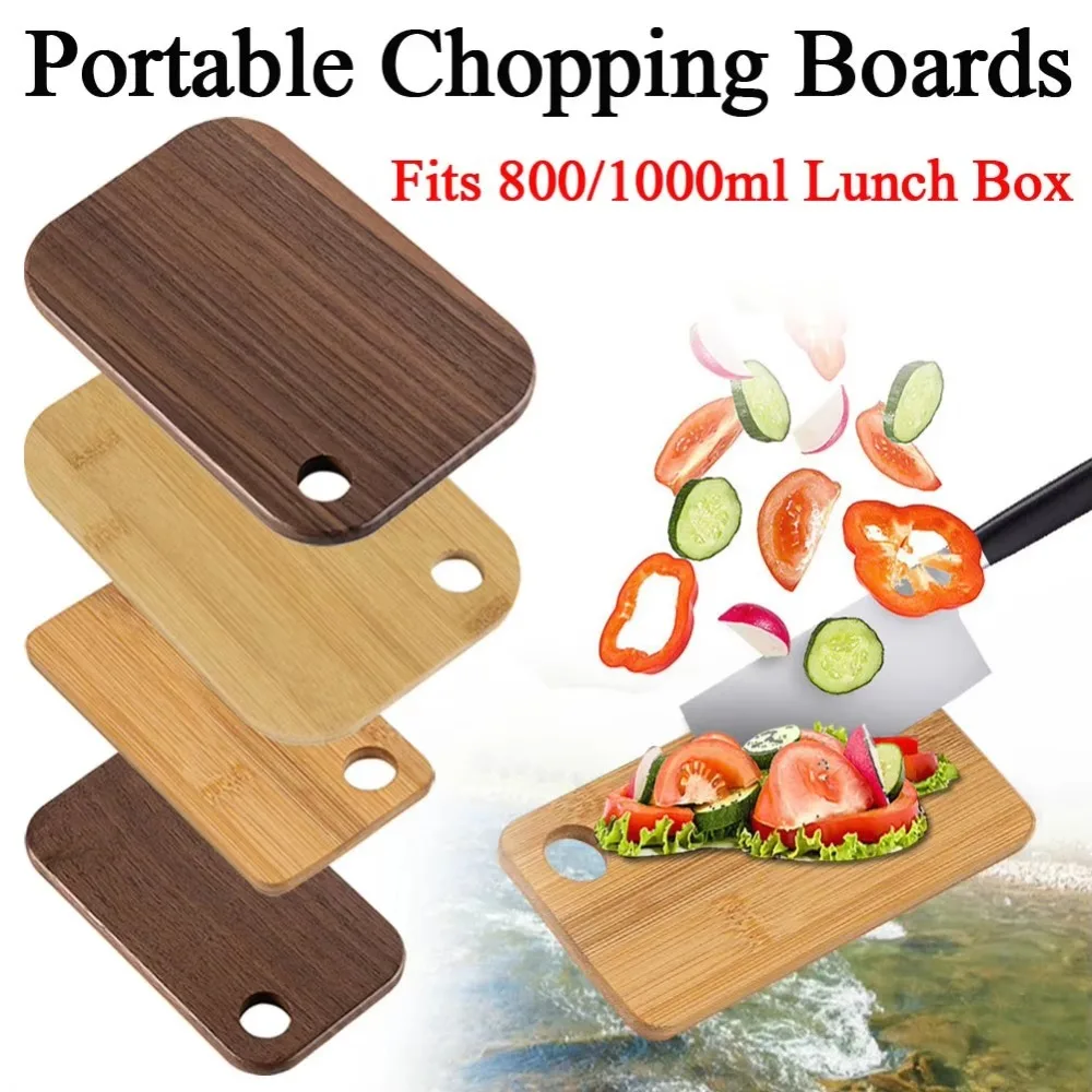 Wooden Outdoor Cutting Boards Walnut Portable Fruit Cutting Board Double-sided Camping Kitchenware For 800/1000ml Lunch Box thumbnail 3