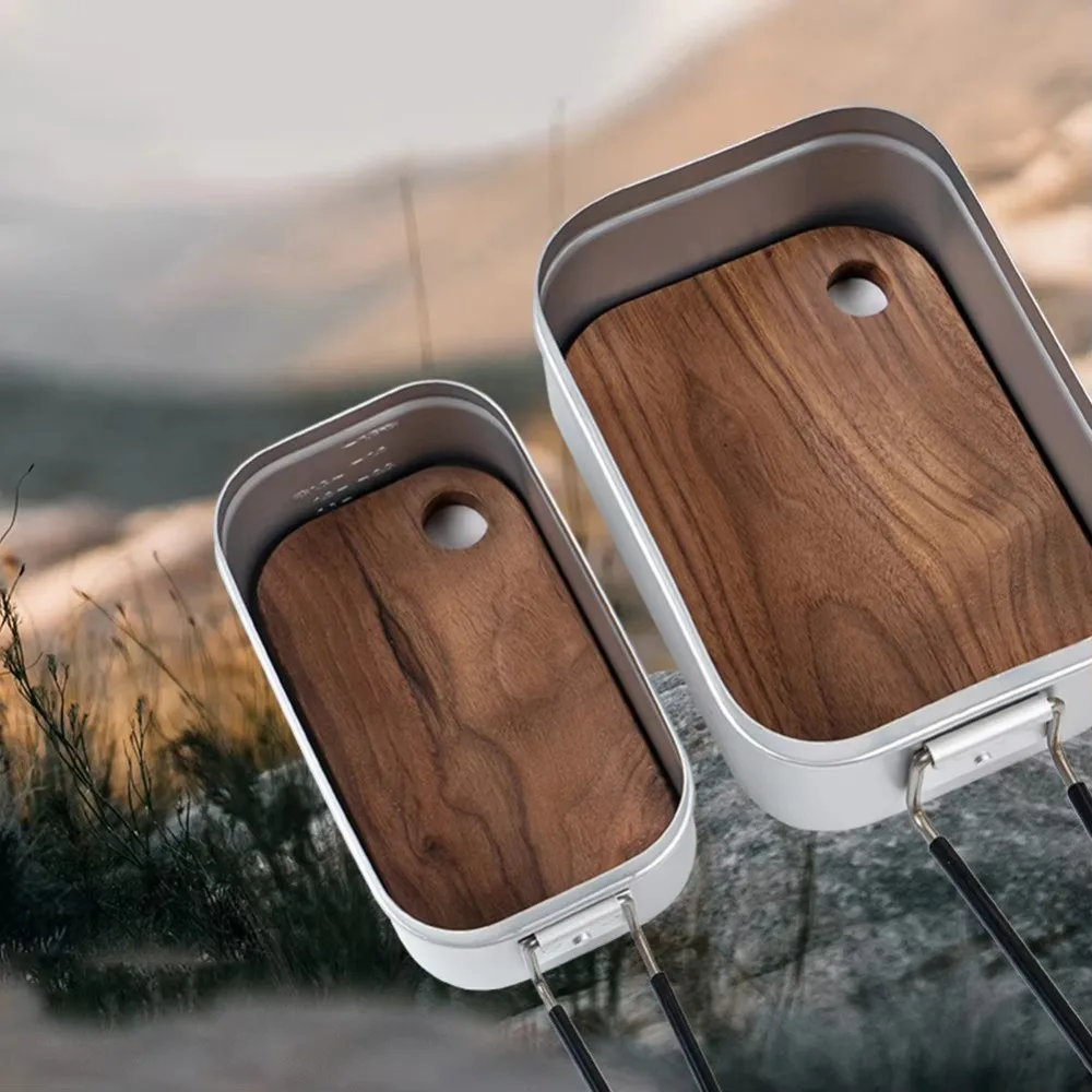Wooden Outdoor Cutting Boards Walnut Portable Fruit Cutting Board Double-sided Camping Kitchenware For 800/1000ml Lunch Box thumbnail 4