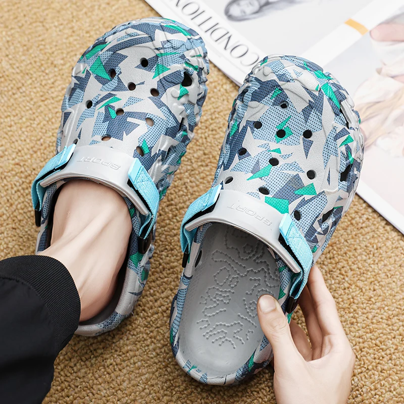 Men Outdoor Clogs Sandals Summer Thick Bottom Slippers Home Garden Shoes Teenager Sandals Hole Casual Shoes Clog Big Size 46 47 thumbnail 5