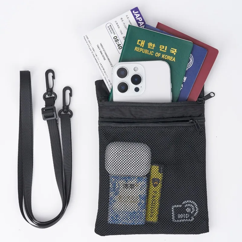 RFID Anti-Thief Travel Passport Wallet Nylon Card Case Phone Document Storage Bag Lightweight Shoulder Neck Bag Crossbody Bag thumbnail 2