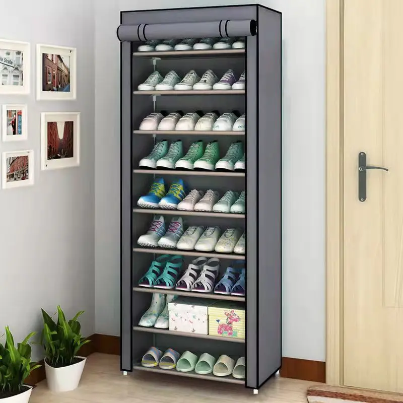 6-10 Tier Multi-Layer Shoe Cabinet with Dust-Proof Rolling Shutter Door, Easy to Assemble, Space-Saving Home Storage Cabinet, Suitable for Entryways, Hallways, Bedrooms, Living Rooms, Homes, Dormitories, Etc./Modern Decorative Shoe Cabinet thumbnail 2