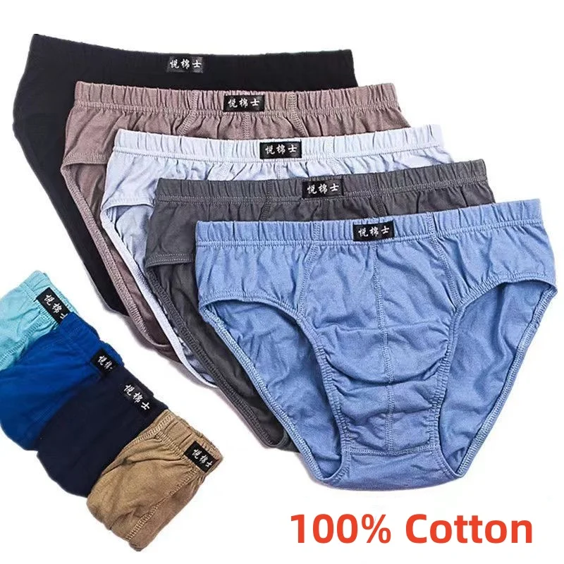 5Pcs/Lot Cotton Underpants For Men Briefs Male Underwear Knickers Panties Pant Shorts 2025 Sexy Undies XL 2XL 3XL 4XL 5XL 6XL thumbnail 6