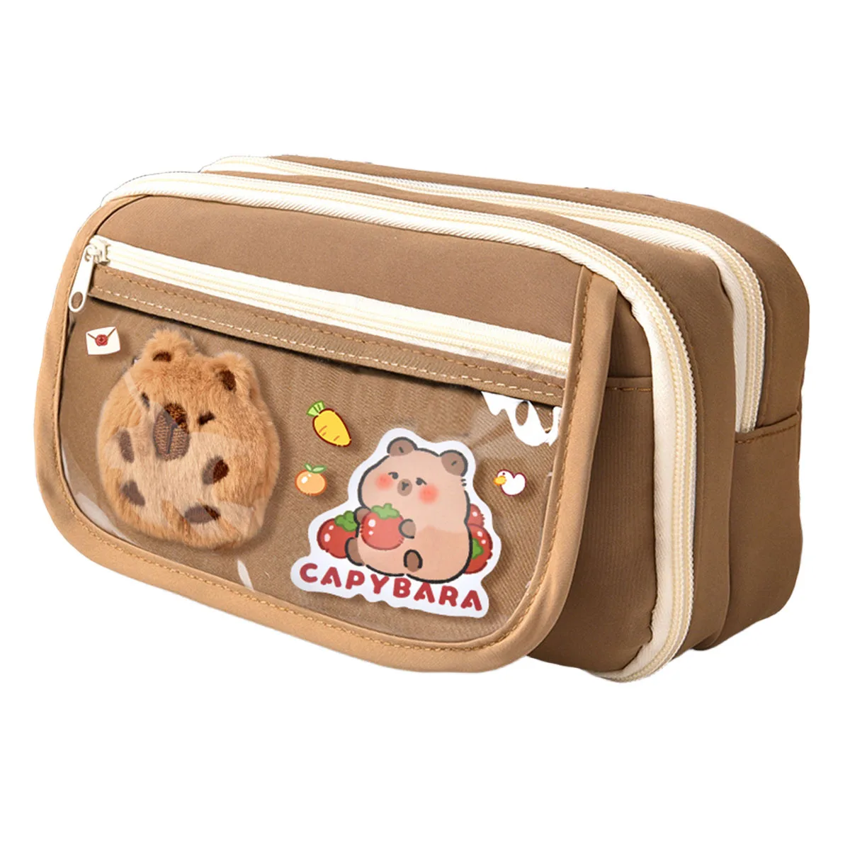 New Capybara Large Capacity Pencil Case Flip Cover Stationery Set Pencil Bag Simple Storage Bag Student School Office Supplies thumbnail 6