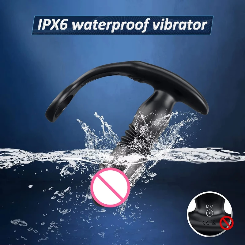 Male Prostate Massage Telescoping Vibrator Anal Butt Plug Vibrator Delay Ejaculation Penis Ring Dildos Sex Toys for Men Gay 18+ thumbnail 6