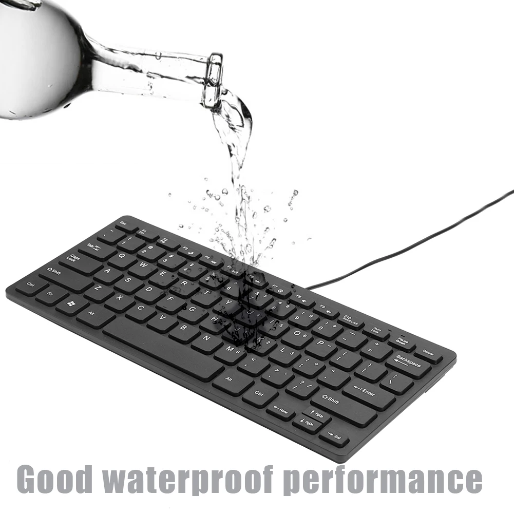 Classic Laptop Keyboard Delicate K1000 Super Slim USB Mini Multimedia Waterproof Wired Keyboard 78 Keys Kaypad for Notebook thumbnail 2