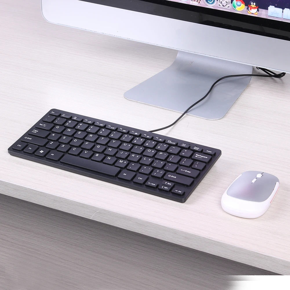 Classic Laptop Keyboard Delicate K1000 Super Slim USB Mini Multimedia Waterproof Wired Keyboard 78 Keys Kaypad for Notebook thumbnail 3