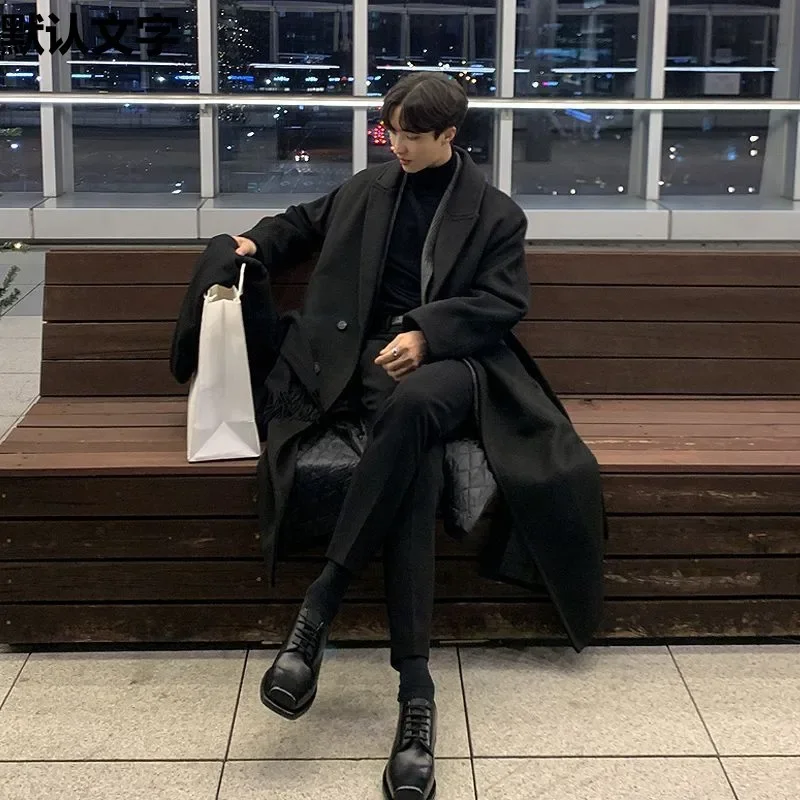 Winter Stylish Thickened Woolen Overcoat Men's Korean Version Loose-Fit Shoulder-Length Trendy Jacket FK900-P155 thumbnail 3