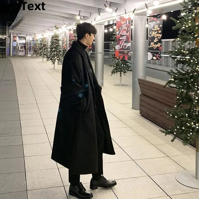Winter Stylish Thickened Woolen Overcoat Men's Korean Version Loose-Fit Shoulder-Length Trendy Jacket FK900-P155 thumbnail 4