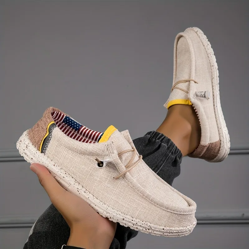Men's Shoes Canvas Loafers Comfortable Breathable Men's Casual Shoes Driving Shoes Vulcanized Shoes Flat Shoes Men Walking Shoes thumbnail 4