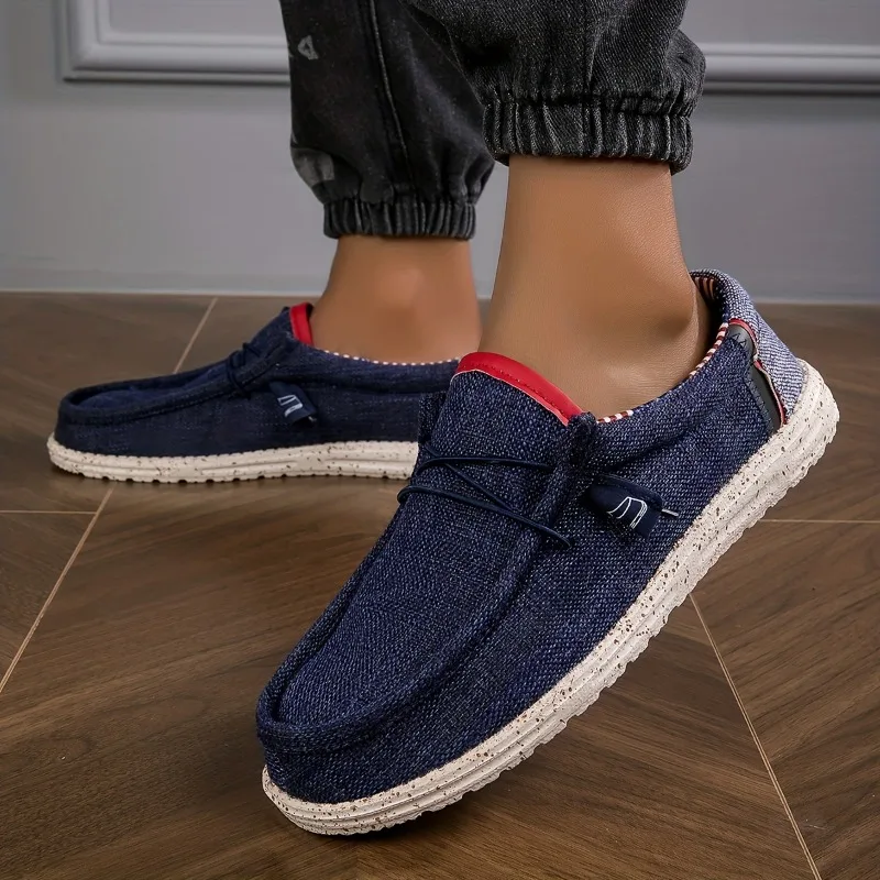 Men's Shoes Canvas Loafers Comfortable Breathable Men's Casual Shoes Driving Shoes Vulcanized Shoes Flat Shoes Men Walking Shoes thumbnail 2