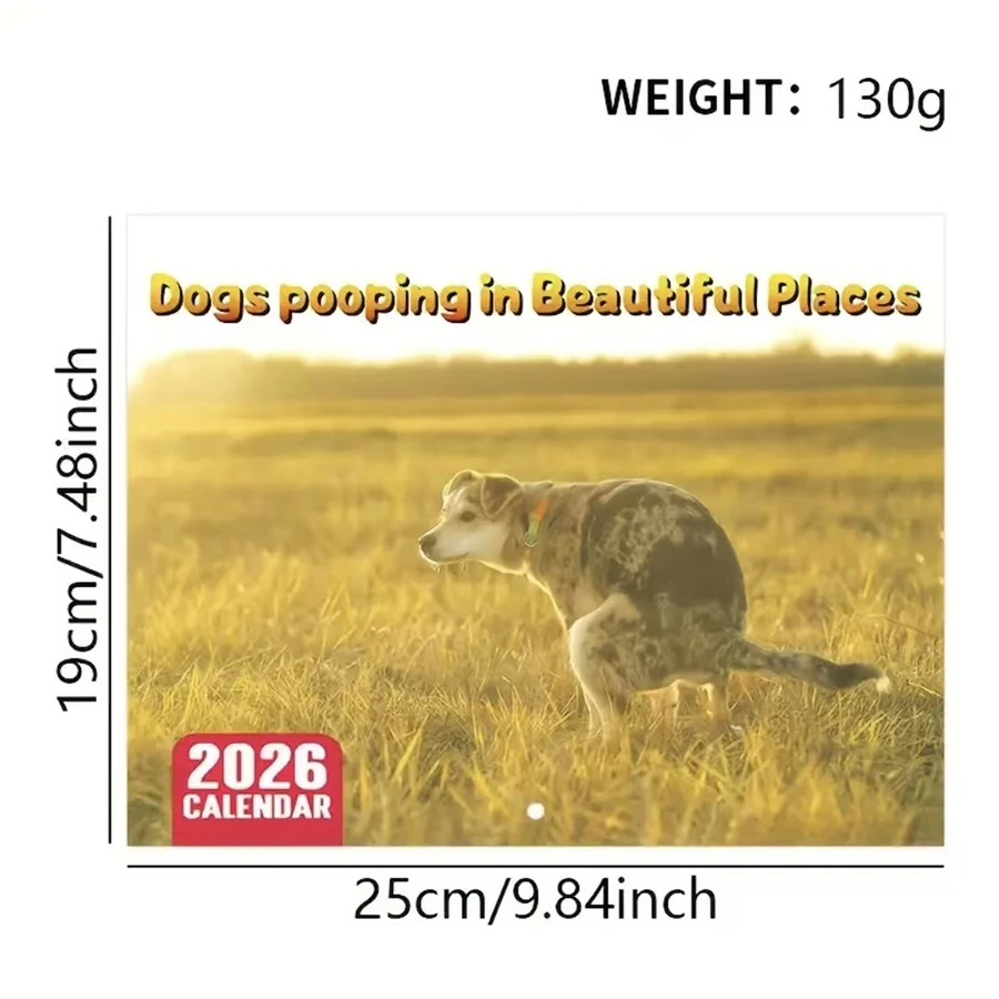 2026 Funny Dog Pooping Calendar - Monthly Planner with Humorous Dog-Themed Pooping & Barking Scenes, Cute Dog Calendar for Home, thumbnail 4