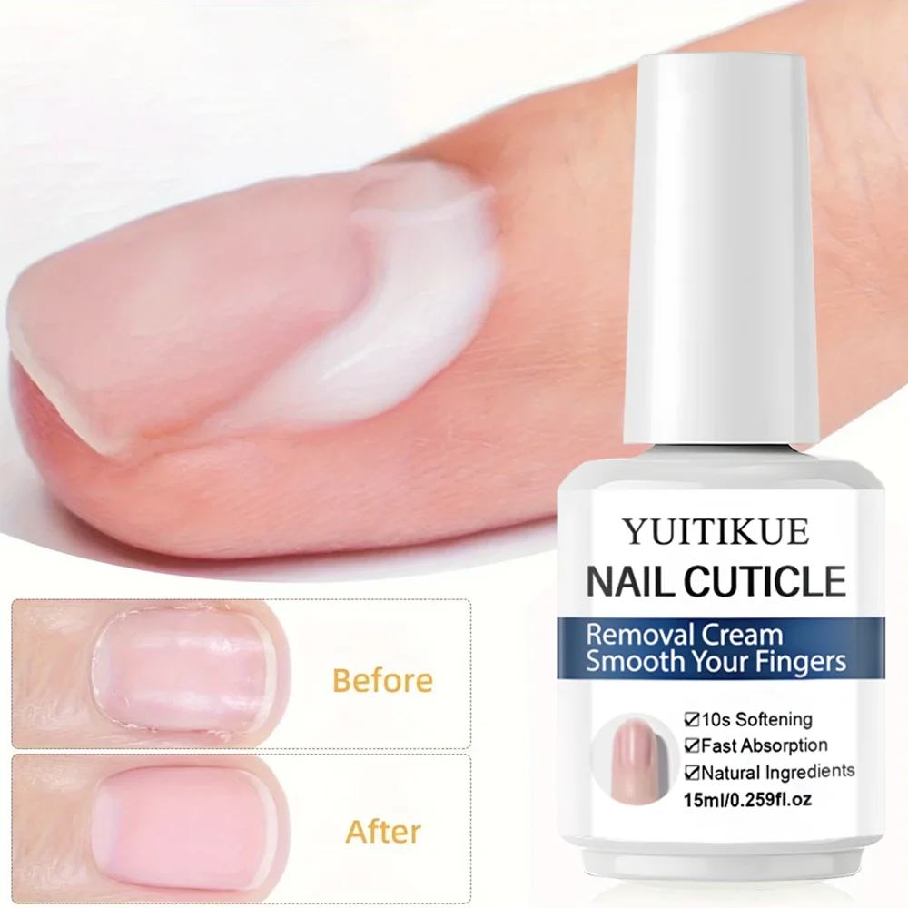 YUITIKUE 10-Second Cuticle Remover 15ml - Fast Softening & Absorption, Natural Care for Healthier Nails, Manicure & Pedicure