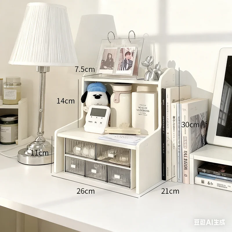 Double-Layer Desktop Storage Rack Multi-Purpose Organizer for Cosmetics Sundries Kitchen Office Desk Stationery Shelves thumbnail 6
