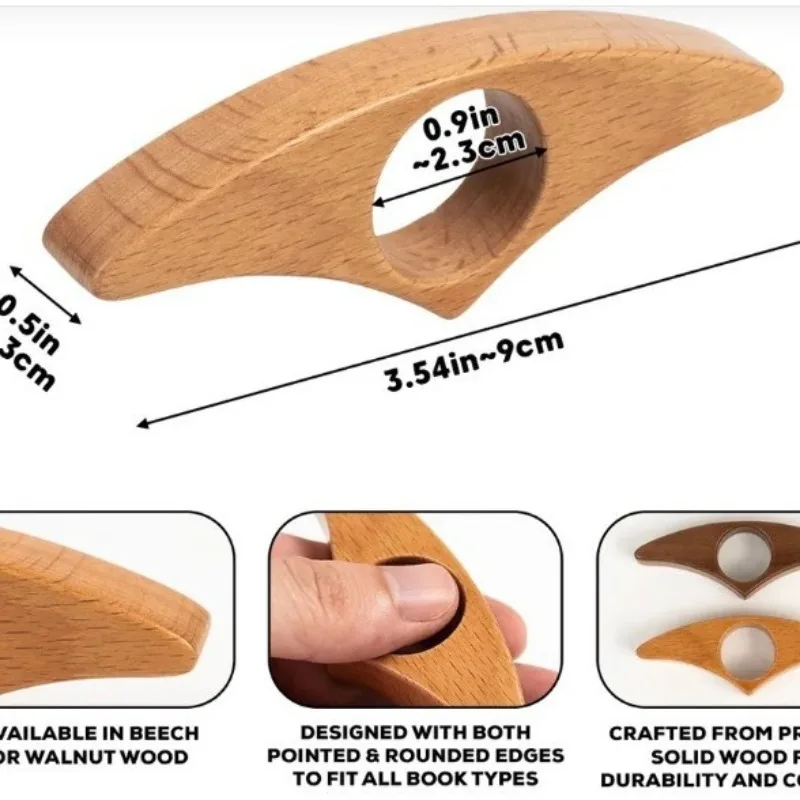 Wooden Book Page Holder Thumb Wood Book Holder Handmade Wood Reading Bookmark Accessory for Bookworm Lover Gifts thumbnail 3