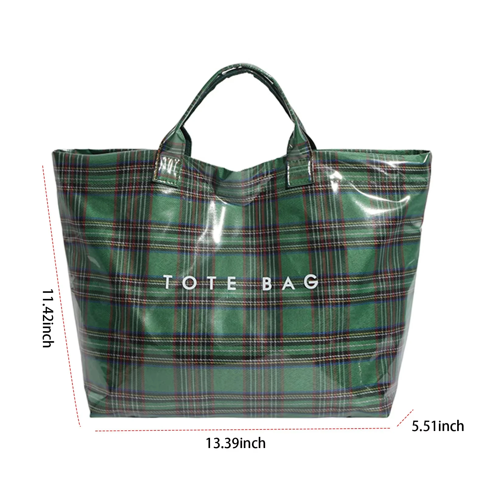 PVC Zipper Tote Bag Kraft Paper Beach Bag Hobo Style Carry All Travel Shopping Handbag Plastic Shoulder for Women Work & Travel thumbnail 6