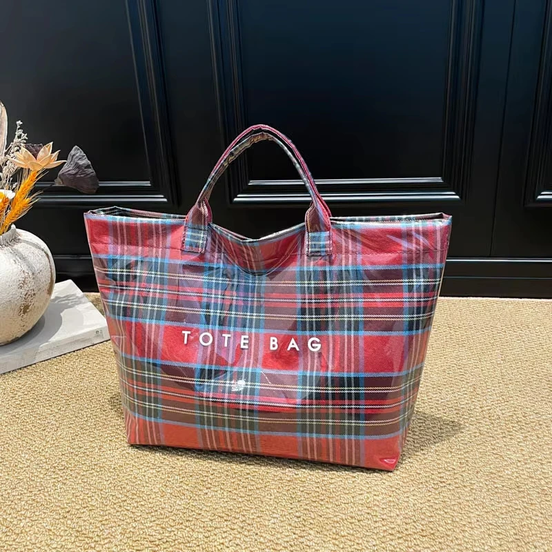 PVC Zipper Tote Bag Kraft Paper Beach Bag Hobo Style Carry All Travel Shopping Handbag Plastic Shoulder for Women Work & Travel thumbnail 2