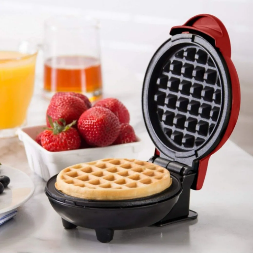 Mini Electric Waffle Maker Double-Sided Heating Household Sandwich Maker Breakfast Roaster Small Kitchen Dessert Cooking Machine thumbnail 2