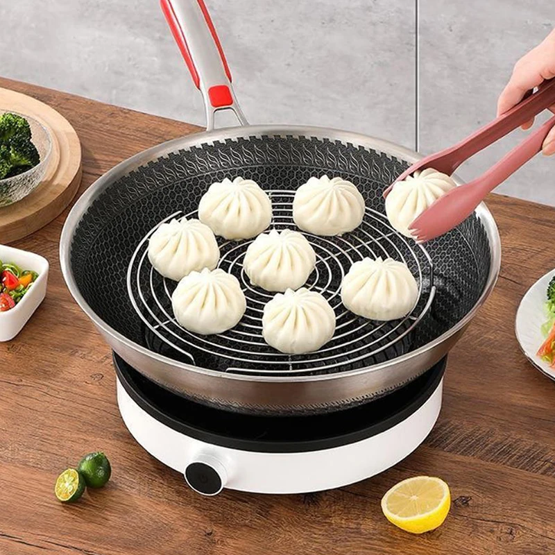 1Pcs Stainless Steel Steamer Rack Multifunction Pot Steaming Tray Dumplings Eggs Grill Stand Kitchen Tableware Outdoor Tableware thumbnail 3