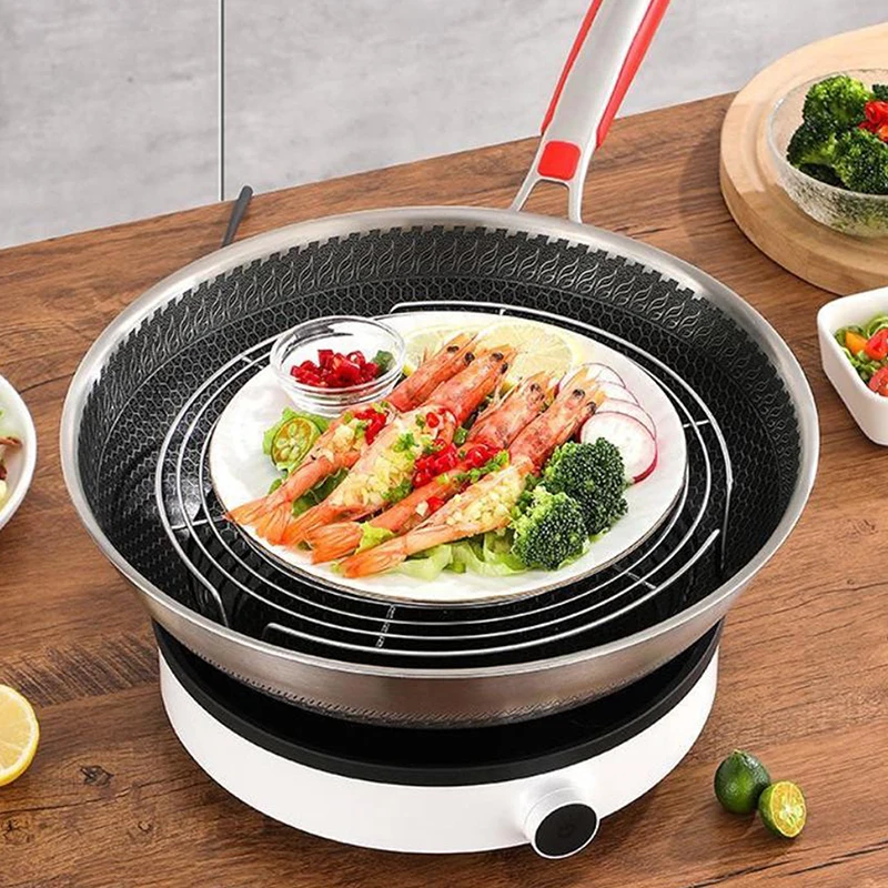 1Pcs Stainless Steel Steamer Rack Multifunction Pot Steaming Tray Dumplings Eggs Grill Stand Kitchen Tableware Outdoor Tableware thumbnail 6