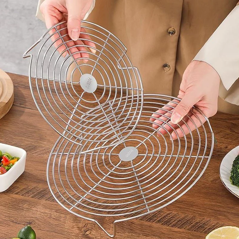 1Pcs Stainless Steel Steamer Rack Multifunction Pot Steaming Tray Dumplings Eggs Grill Stand Kitchen Tableware Outdoor Tableware thumbnail 4