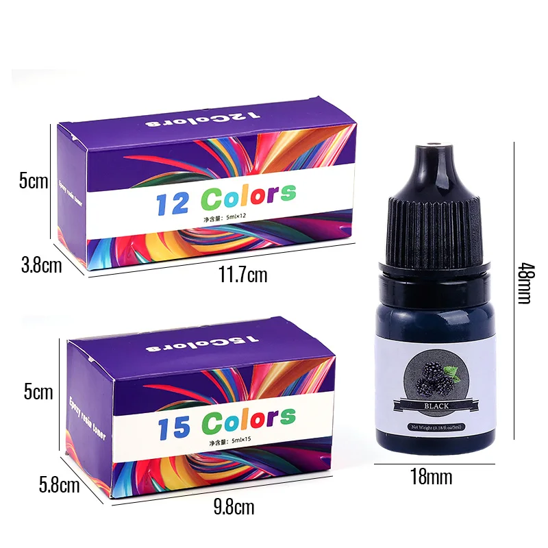 Epoxy Resin Color Pigment 24 Vivid Colors Liquid Epoxy Pigment Highly Concentrated Translucent Resin Dye for Art DIY Jewelry thumbnail 3
