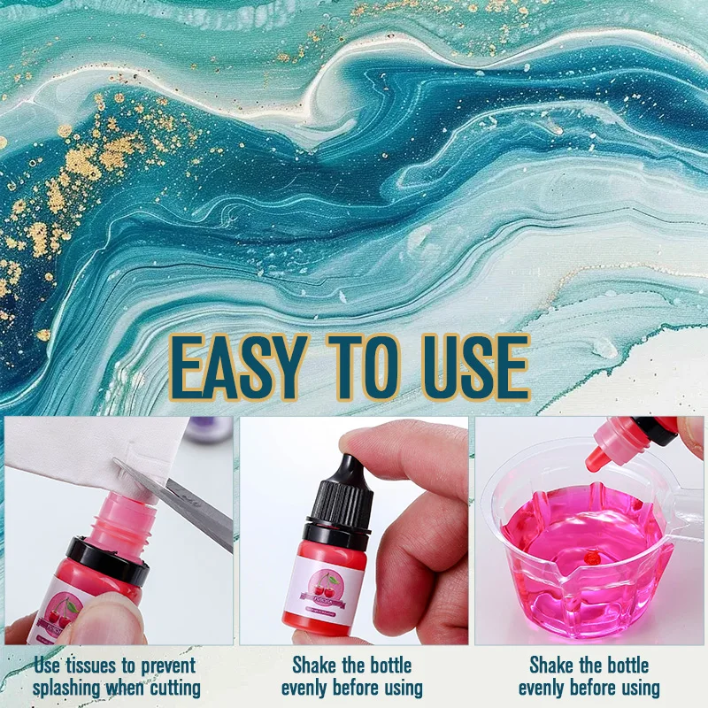 Epoxy Resin Color Pigment 24 Vivid Colors Liquid Epoxy Pigment Highly Concentrated Translucent Resin Dye for Art DIY Jewelry thumbnail 5