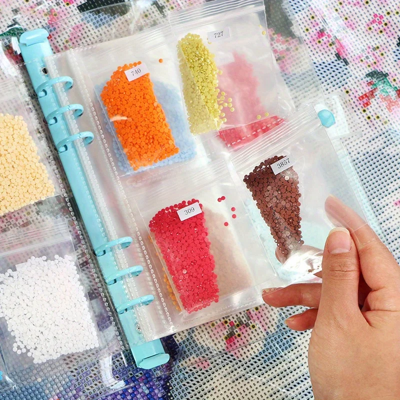 Binder Organizer Book With Pockets, Diamond Art Beads Storage Book, DIY Craft Accessories Clipbook Stickers Mini Photo Storage thumbnail 2
