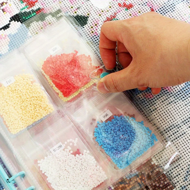 Binder Organizer Book With Pockets, Diamond Art Beads Storage Book, DIY Craft Accessories Clipbook Stickers Mini Photo Storage thumbnail 3