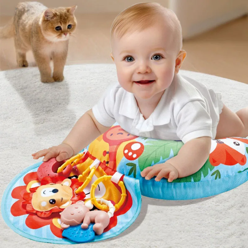 Montessori High Contrast Sensory Toys Baby Pillow Tummy Time Toy Newborn Head-up Training Pillow Teether Rattles 0 6 12 Months thumbnail 5