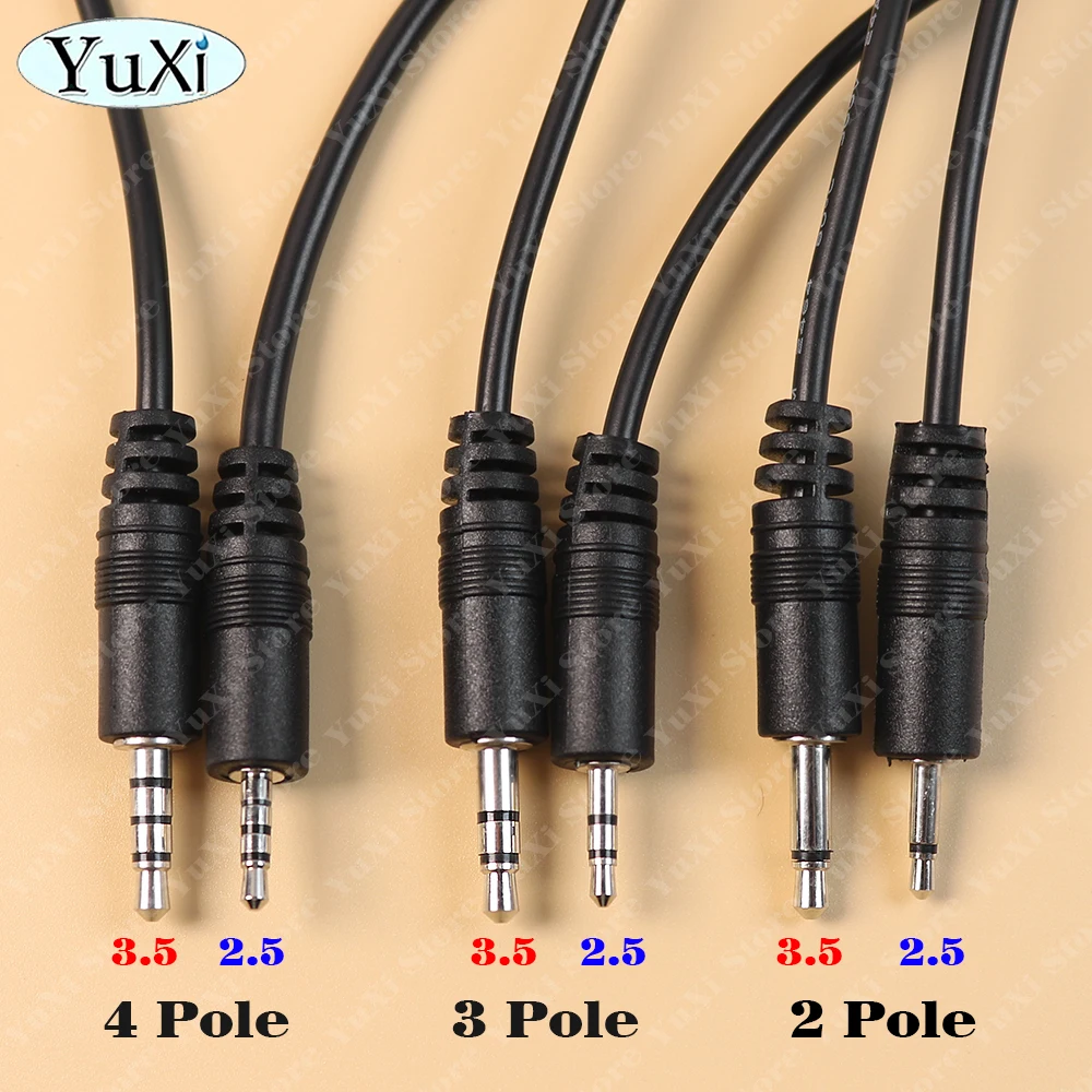 3.5mm 2.5mm Mono Stereo Audio Cable Male Female Plug Jack Connector Cord 2/3/4Pole TS TRS TRRS Extension Wire DIY Earphone Mic thumbnail 3