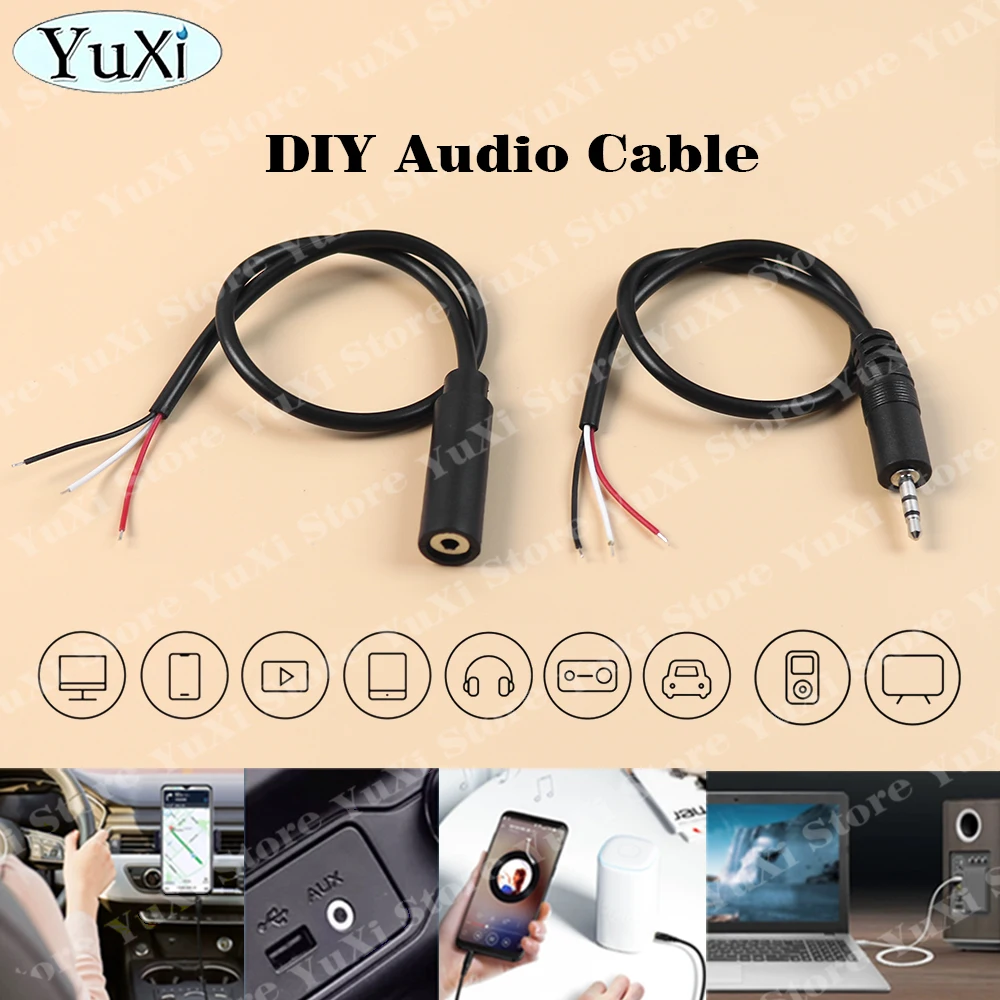 3.5mm 2.5mm Mono Stereo Audio Cable Male Female Plug Jack Connector Cord 2/3/4Pole TS TRS TRRS Extension Wire DIY Earphone Mic thumbnail 2