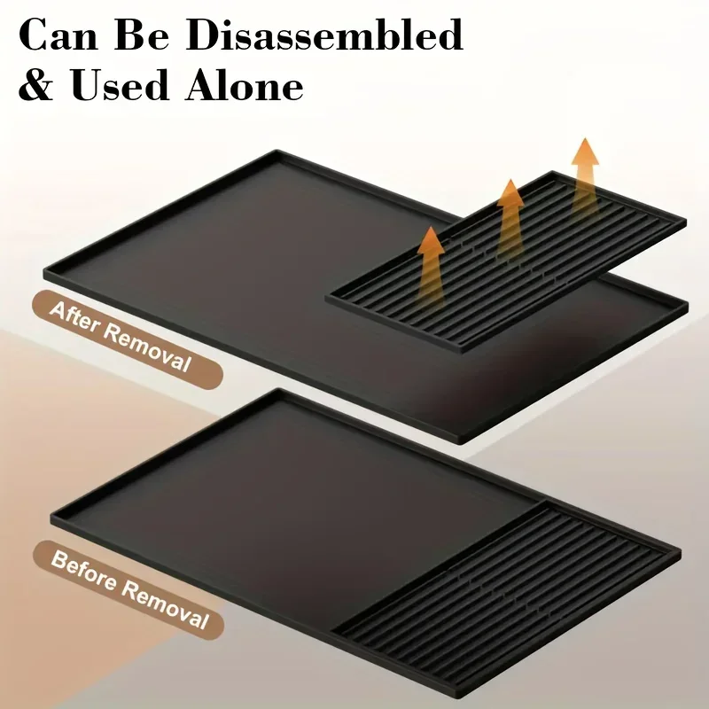 2-in-1 Silicone Coffee Bar Mat - XX-Large Non-Slip Counter Protector (60x40cm) Heat Resistant for Espresso/Cafe/Home Kitchen thumbnail 5