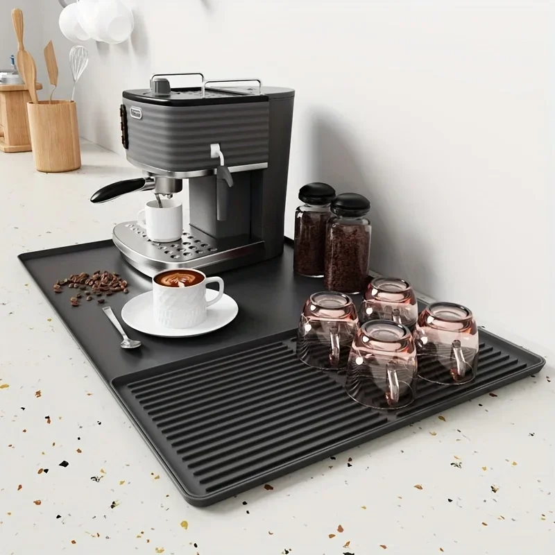 2-in-1 Silicone Coffee Bar Mat - XX-Large Non-Slip Counter Protector (60x40cm) Heat Resistant for Espresso/Cafe/Home Kitchen thumbnail 6
