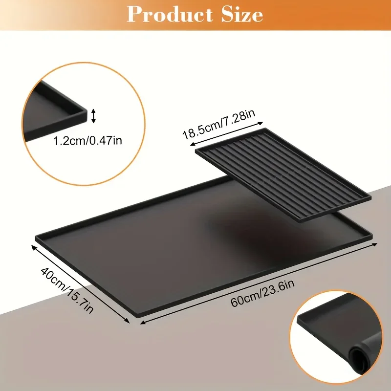 2-in-1 Silicone Coffee Bar Mat - XX-Large Non-Slip Counter Protector (60x40cm) Heat Resistant for Espresso/Cafe/Home Kitchen thumbnail 3