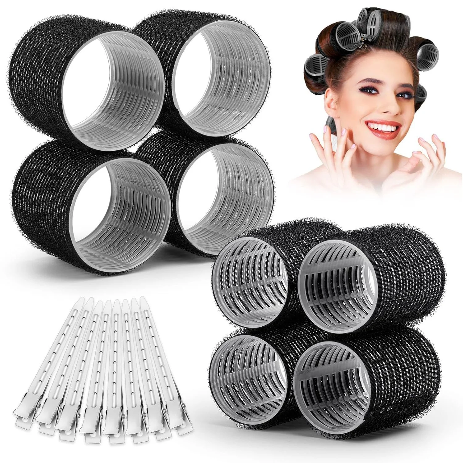 Hair Curling Rollers in Various Sizes for DIY Lazy Hair Styling, Air Bangs Curlers, Plastic Hair Curling Tool thumbnail 4