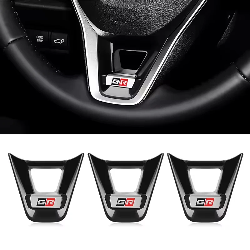 Car Steering Wheel Decoration Fit For GR Corolla 2019-2021 RAV4 2020 Auto Steering Wheel Panel Sequins Cover Bottom Trim Sticker