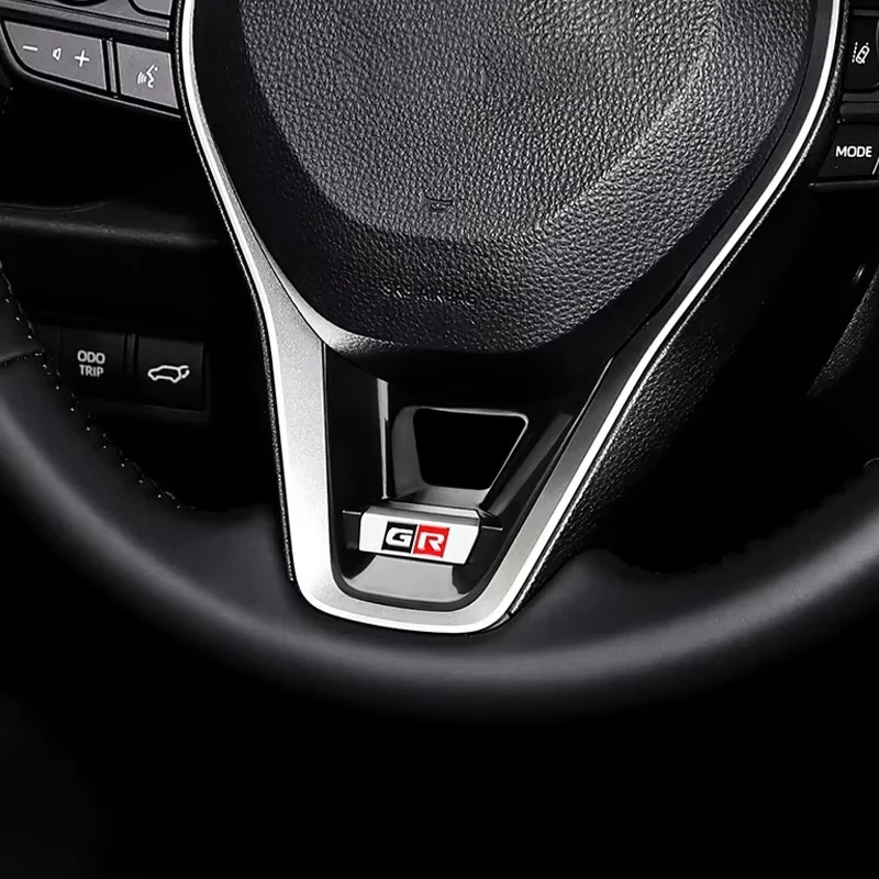 Car Steering Wheel Decoration Fit For GR Corolla 2019-2021 RAV4 2020 Auto Steering Wheel Panel Sequins Cover Bottom Trim Sticker thumbnail 3