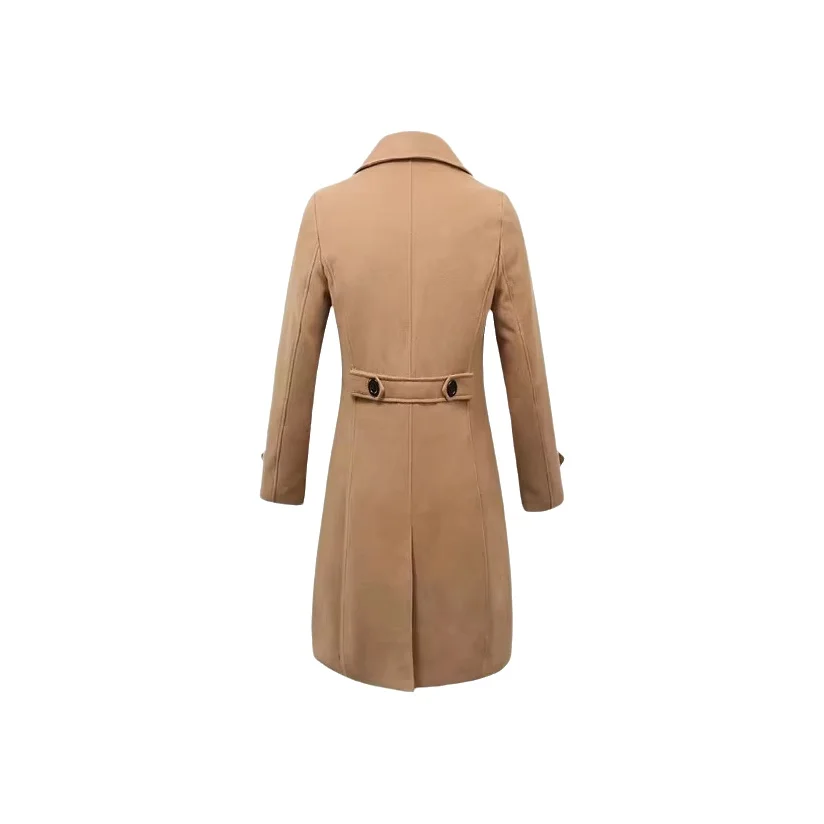Men's Long Double-breasted Woolen Coat Autumn Winter Slim Fit Fashionable Tailored Men's Outerwear Classic British Style thumbnail 6