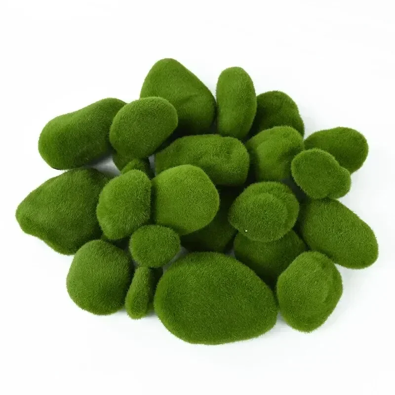 10Pcs Simulation Moss Stone Artificial Moss Rocks Ball Fake Green Plant for Home Garden Flower Pot Decoration Creative Crafts thumbnail 3
