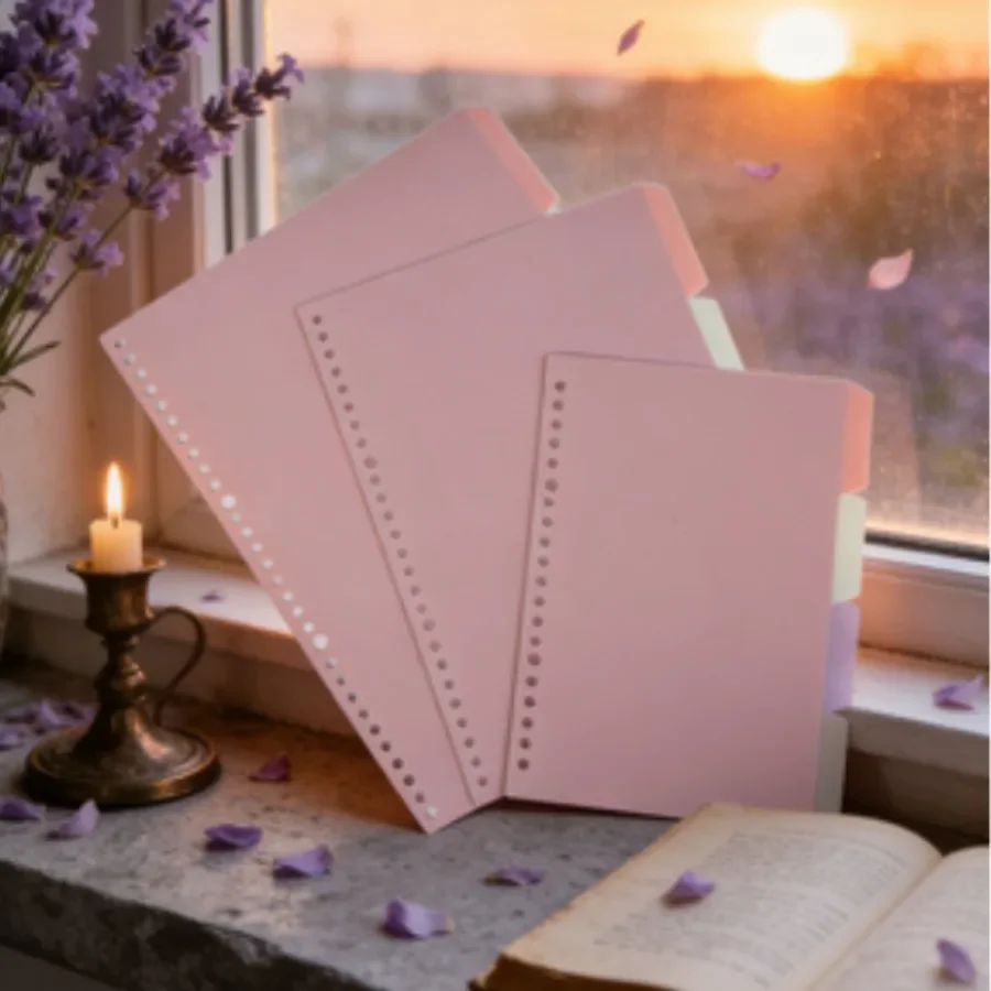 Notebook 4-color Plastic Pp Classification Page B5 Workbook Partition Page A5 Loose-leaf Coil Book Index Tab thumbnail 2