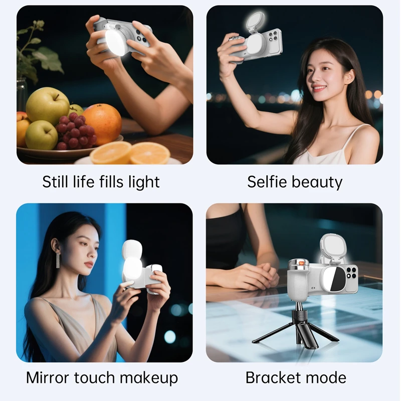 Magnetic Phone Bluetooth Selfie Stick Handheld Portable Photography Selfie Phone Grip with LED Light Ergonomic Design thumbnail 6
