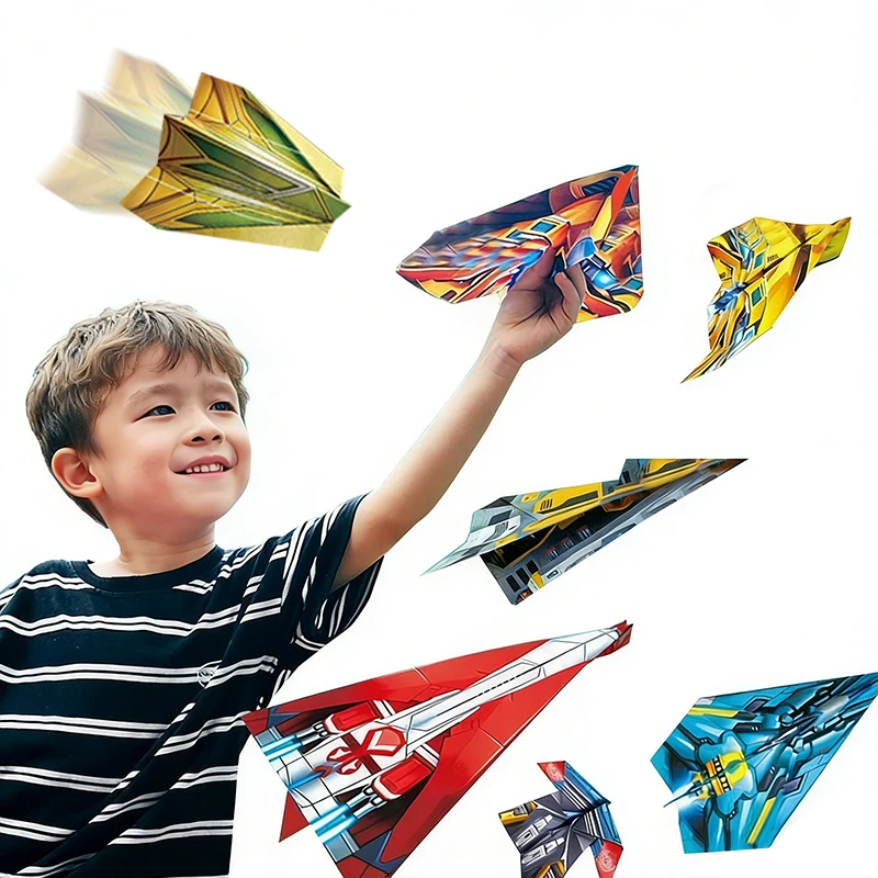 36Pcs Children Creative Origami Paper Planes Folding DIY Parent-child Full Color Handicraft Toy Aircraft Educational Toy