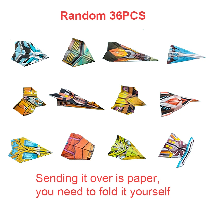 36Pcs Children Creative Origami Paper Planes Folding DIY Parent-child Full Color Handicraft Toy Aircraft Educational Toy thumbnail 5